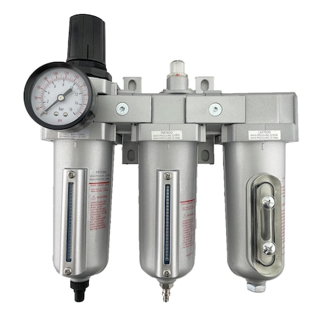 All Tool Depot 1/2" NPT HEAVY DUTY 3 Stages Filter Regulator Coalescing Desiccant Dryer System (AUTO DRAIN) FRFLM764NA